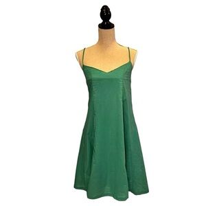 Alexandra Hojer Slip Dress with Spaghetti Straps & Racer Back in Green